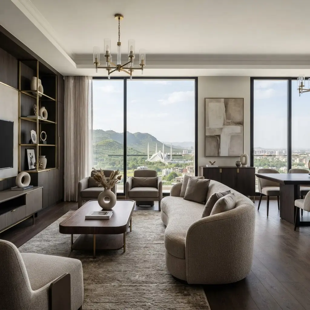 Elegant apartment interior in DHA Islamabad